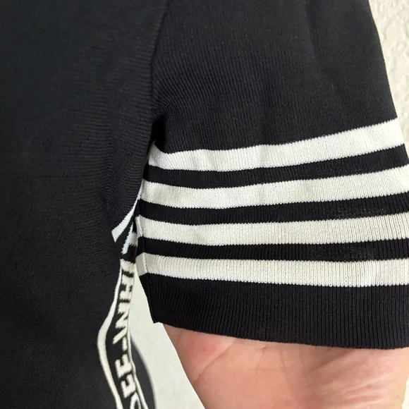 Off-White Black Dress with White Accents